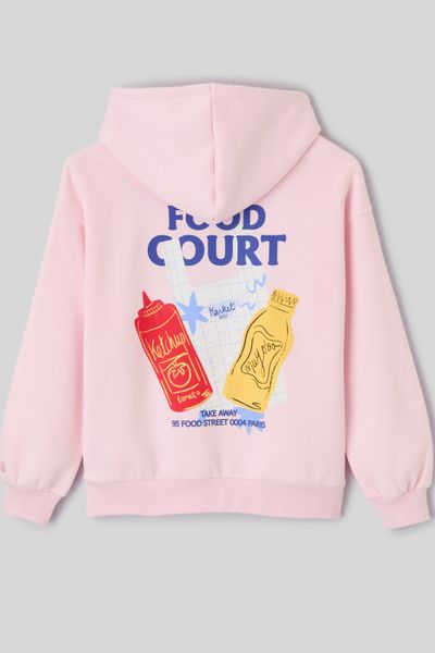 Sweat &agrave; capuche imprim&eacute; devant / dos