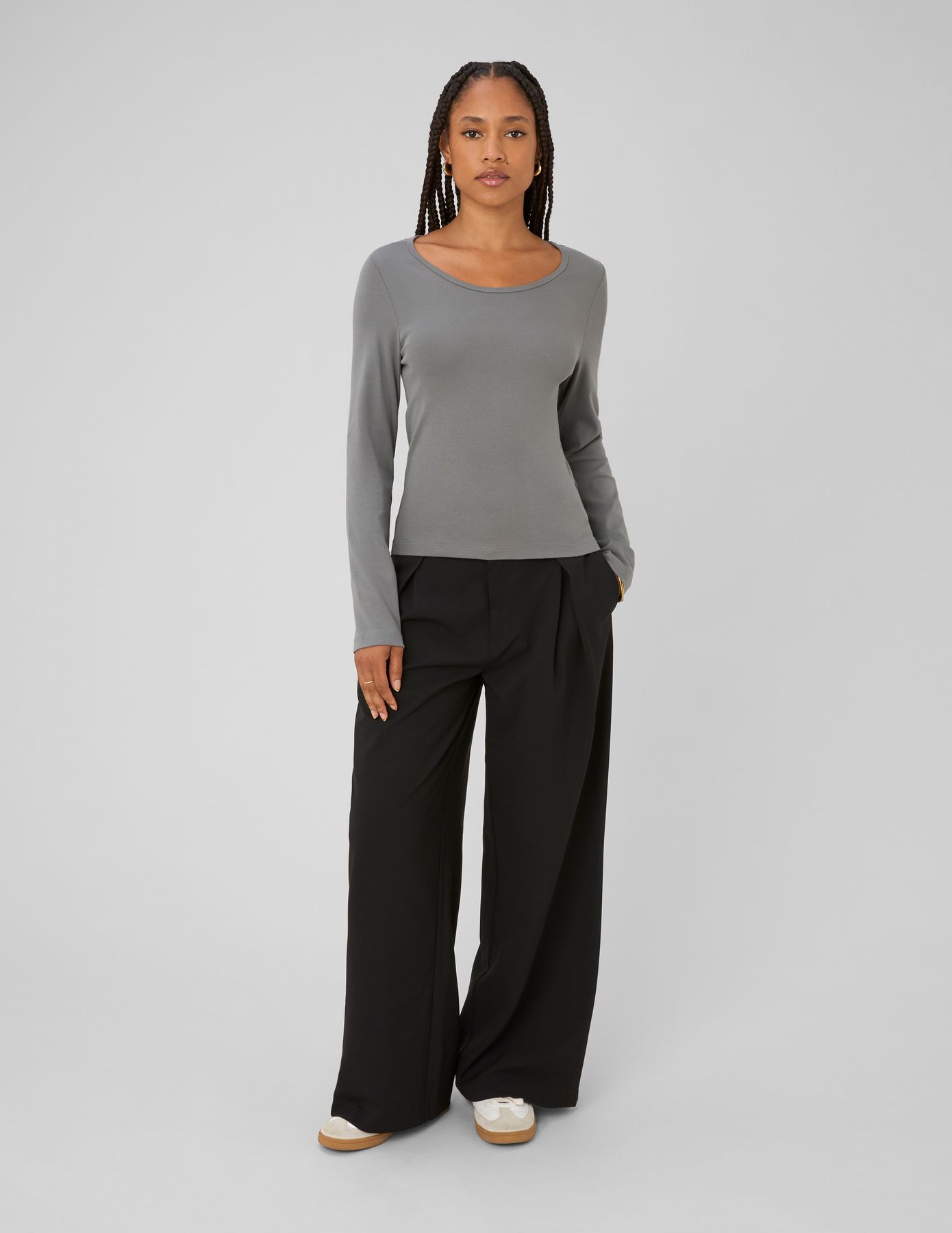 Pantalon large &agrave; pinces
