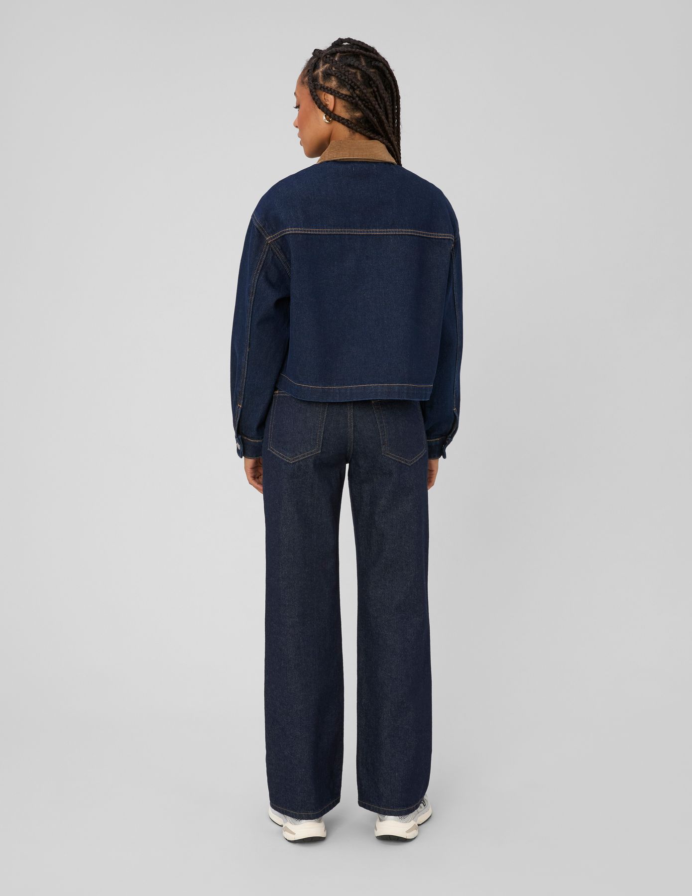 Veste en jean col velours
