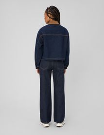 Veste en jean col velours