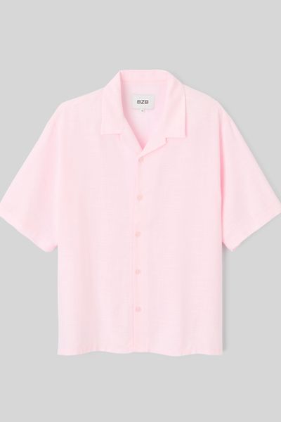 Chemise manches courtes rose