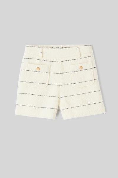 Short en tweed rayé