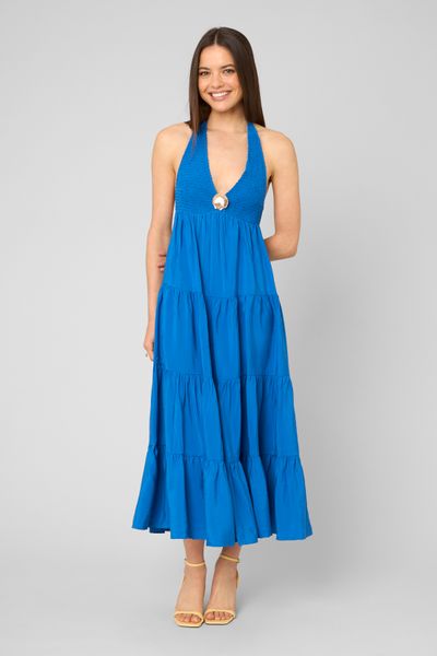 Robe longue d&eacute;tail bijoux