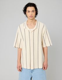Chemise manches courtes tricot rayure