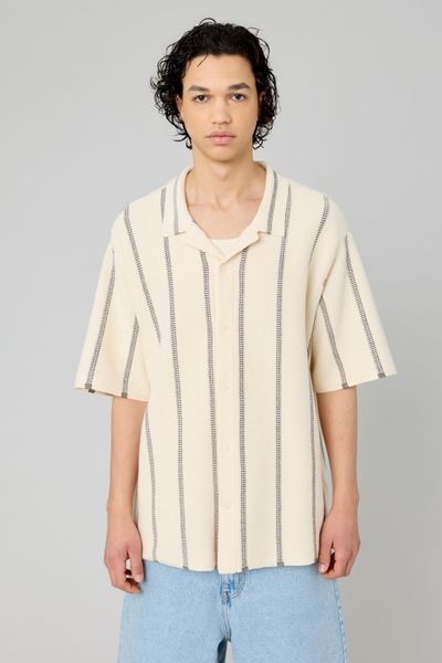 Chemise manches courtes tricot rayure