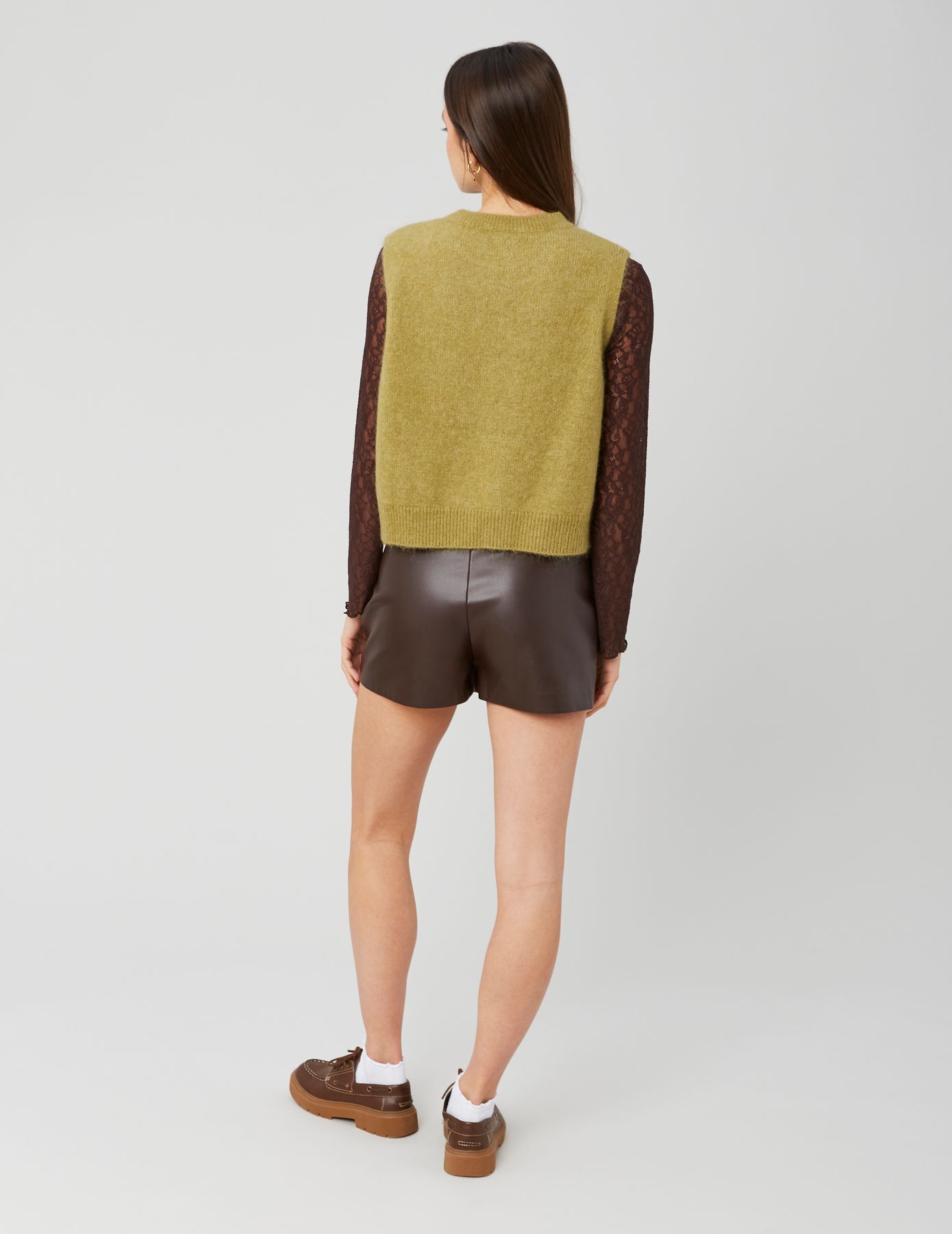 Jupe short en tissu enduit