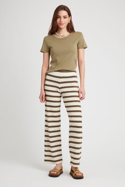 Pantalon crochet rayé