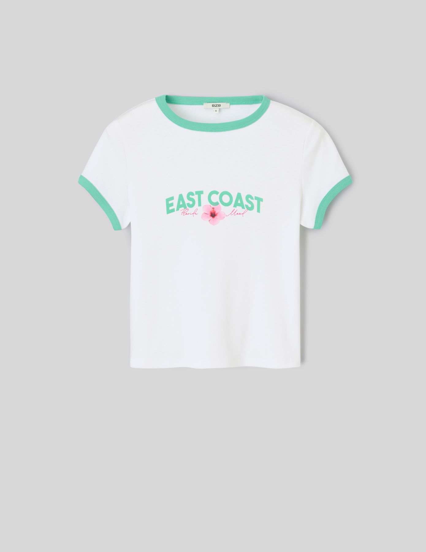 Baby tee &agrave; bords contrastants