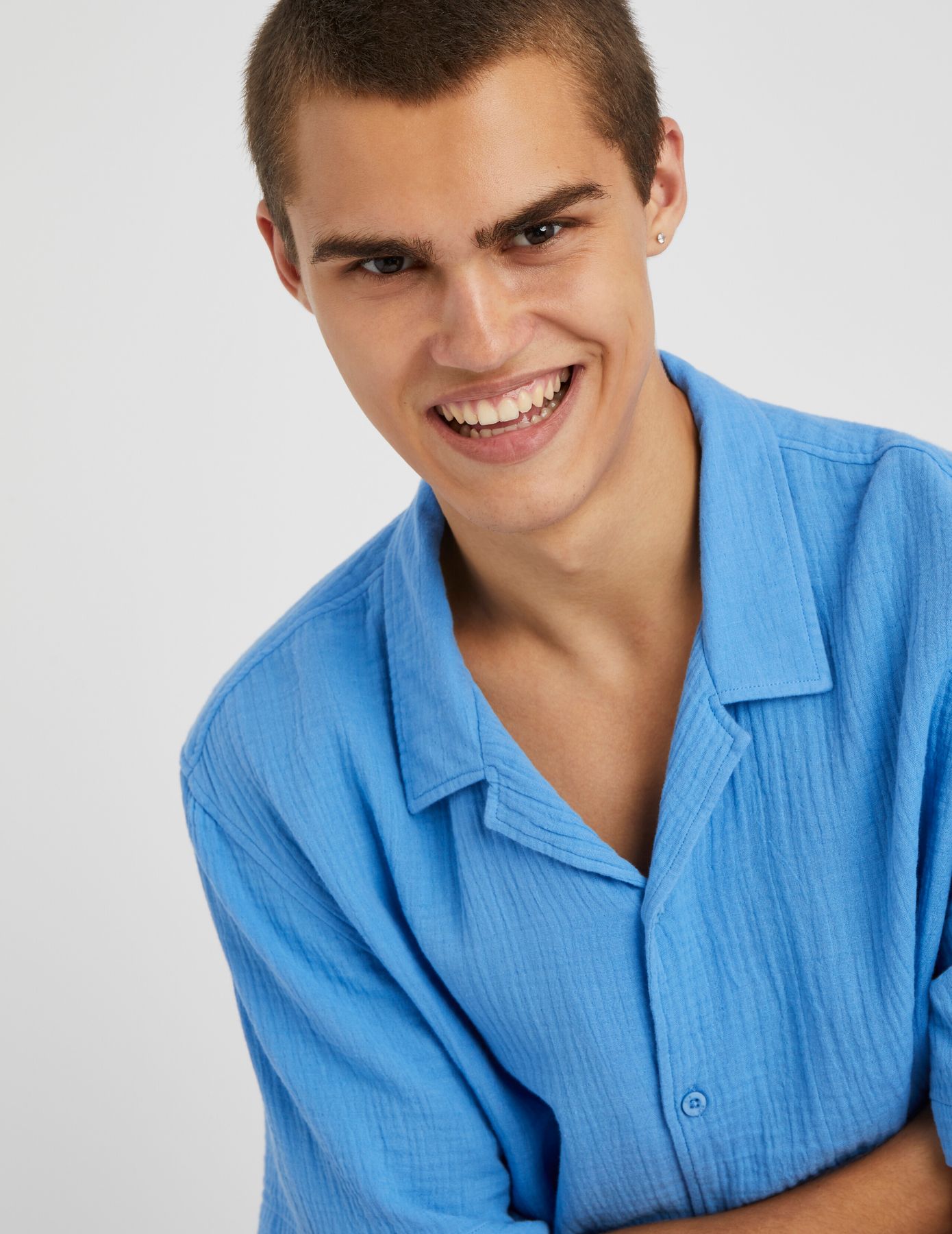 Chemise manches courtes gaze de coton