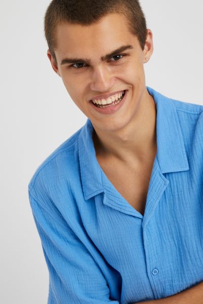 Chemise manches courtes gaze de coton