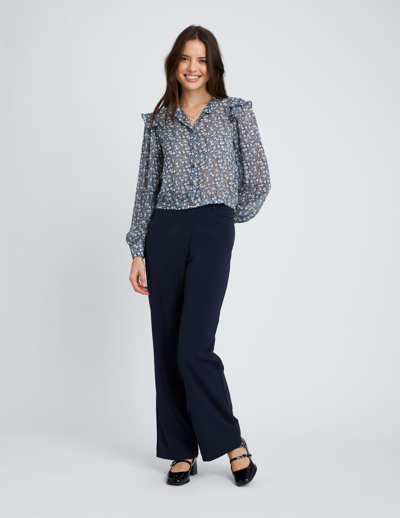 Chemise en voile imprimée