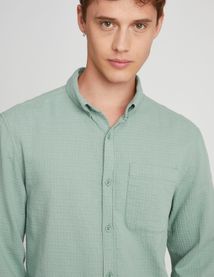 Chemise texturée unie droite