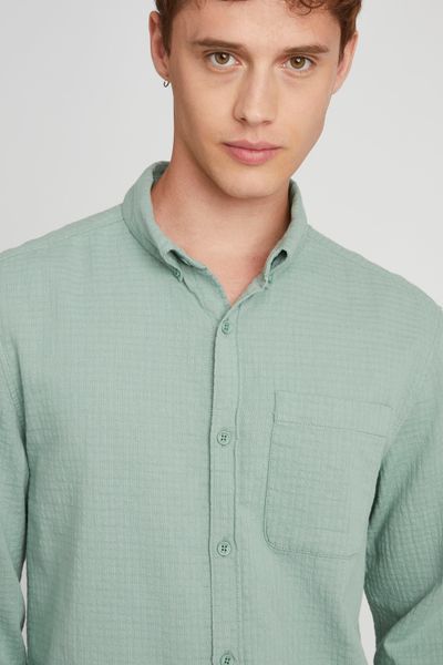 Chemise texturée unie droite
