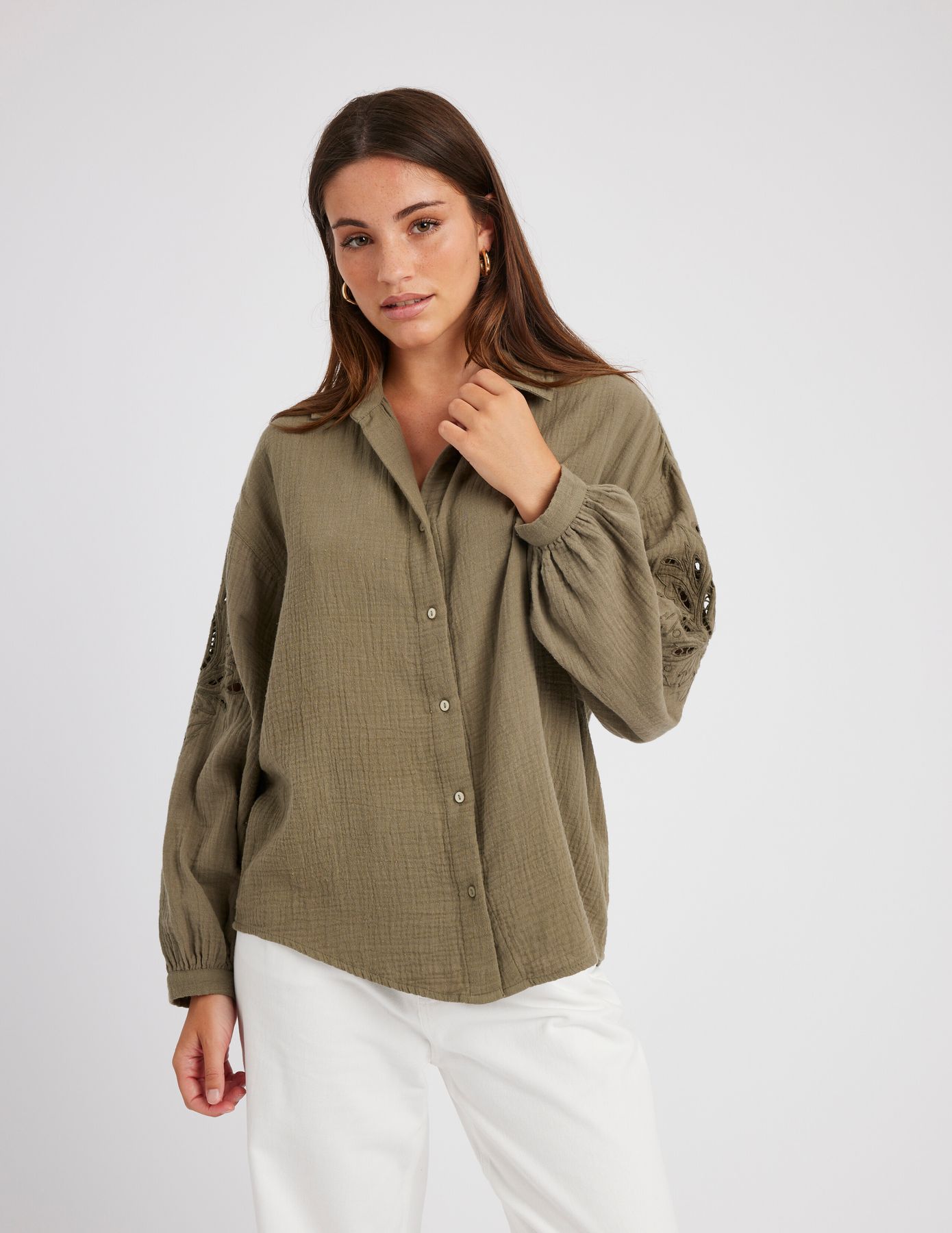 Chemise en gaze de coton unie