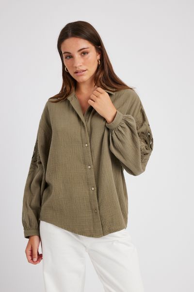 Chemise en gaze de coton unie