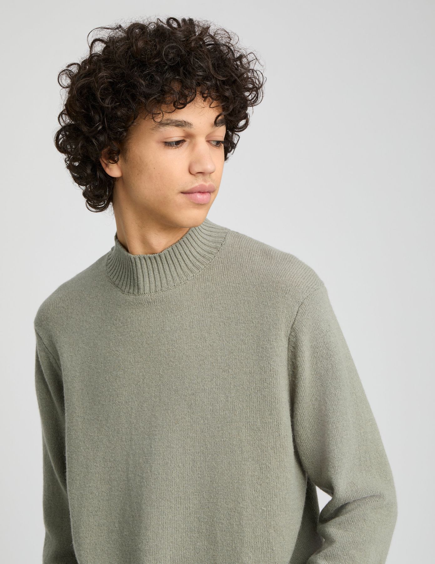 Pull col montant laine