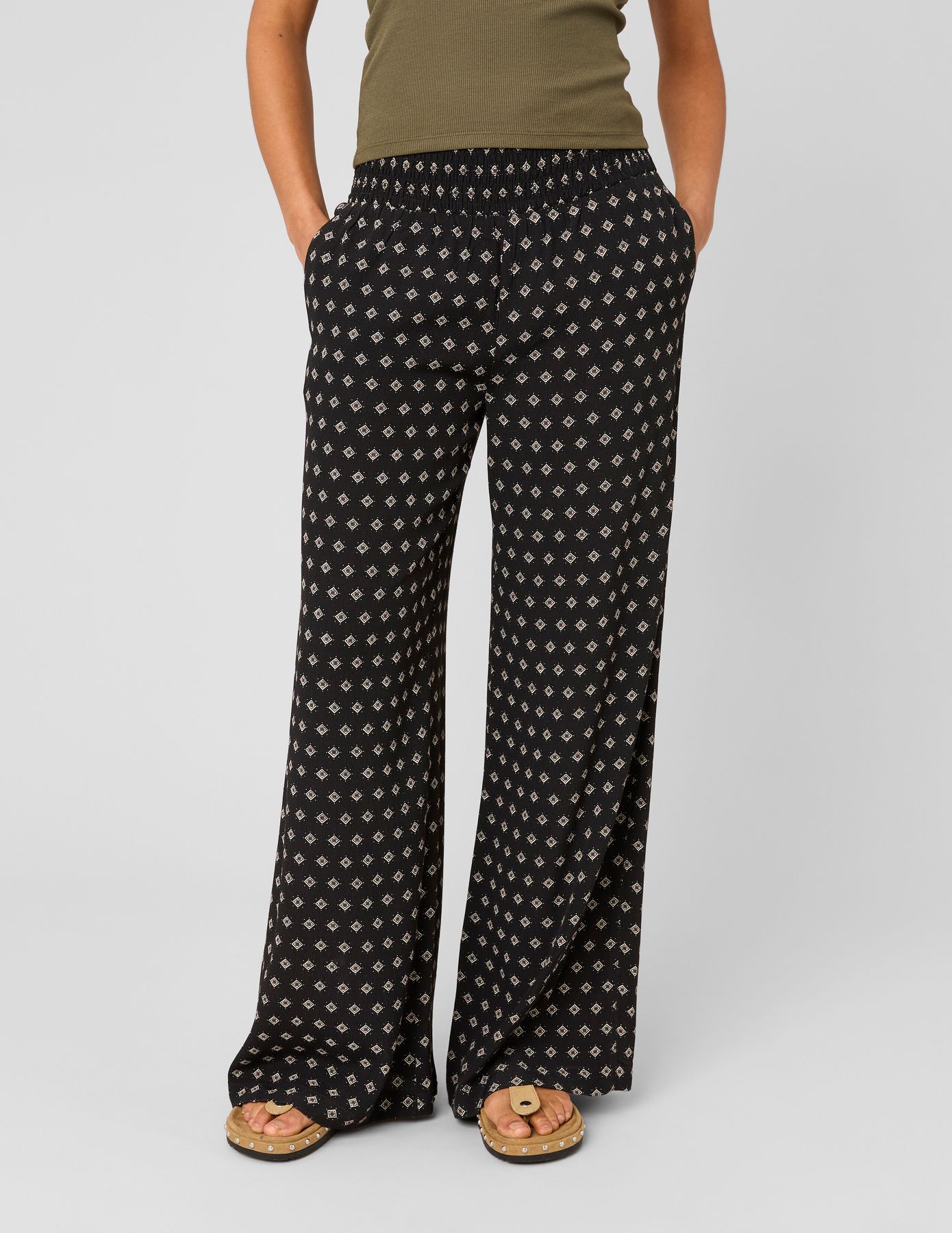 Pantalon fluide imprim&eacute;