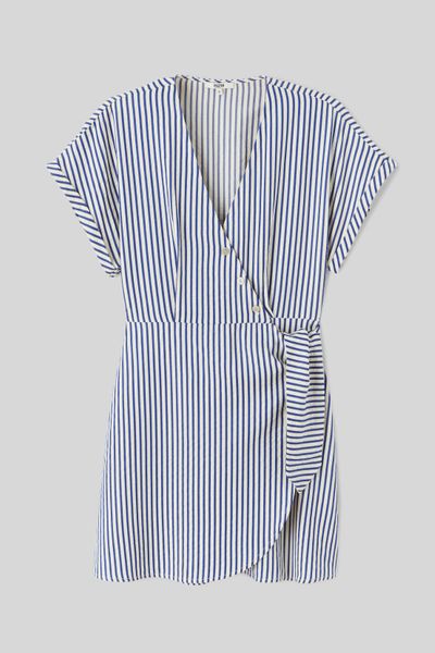 Robe courte rayée
