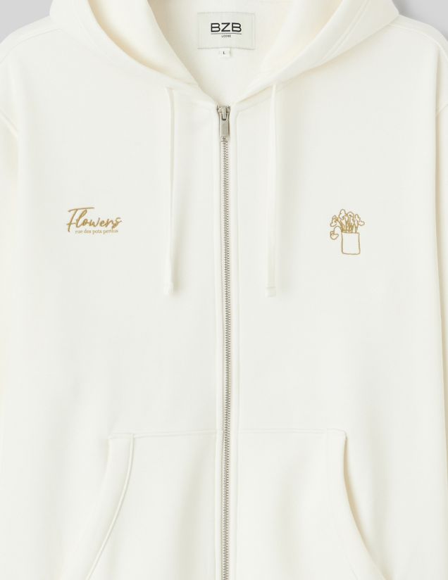 Sweat zipp&eacute; animation devant/dos