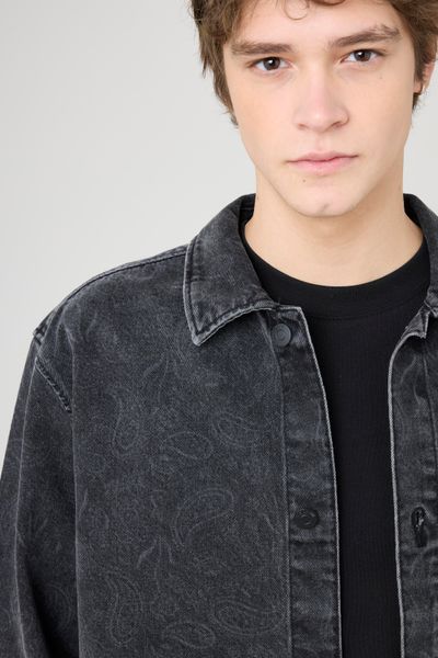 Surchemise en jean imprimée