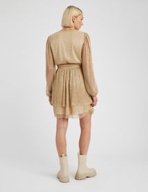 Robe courte brillante &agrave; volants