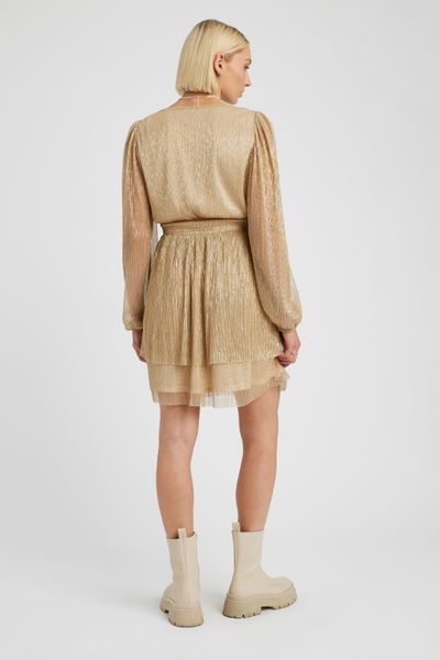 Robe courte brillante &agrave; volants