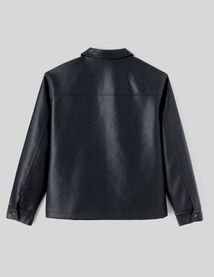 Blouson zippé en tissu enduit