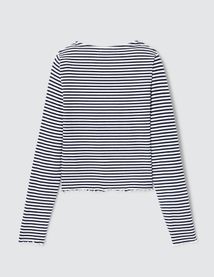 T-shirt cache coeur rayé