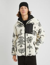 Veste zipp&eacute;e imprim&eacute;e sherpa