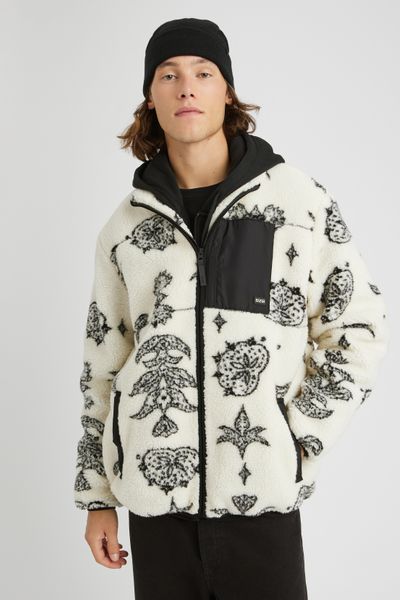 Veste zipp&eacute;e imprim&eacute;e sherpa
