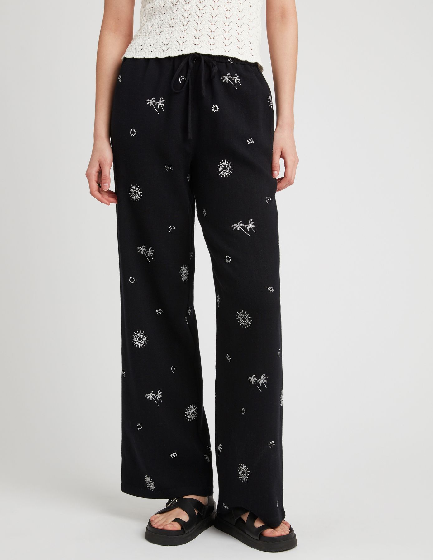 Pantalon brodé