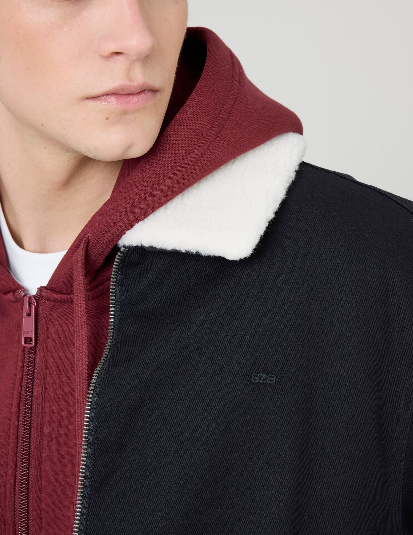 Blouson zippé col sherpa