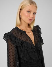 Robe courte &agrave; volants