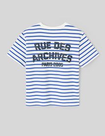 T-shirt ray&eacute; manches courtes