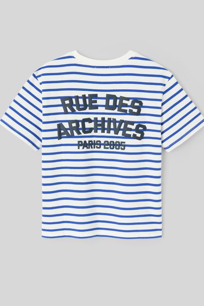 T-shirt ray&eacute; manches courtes