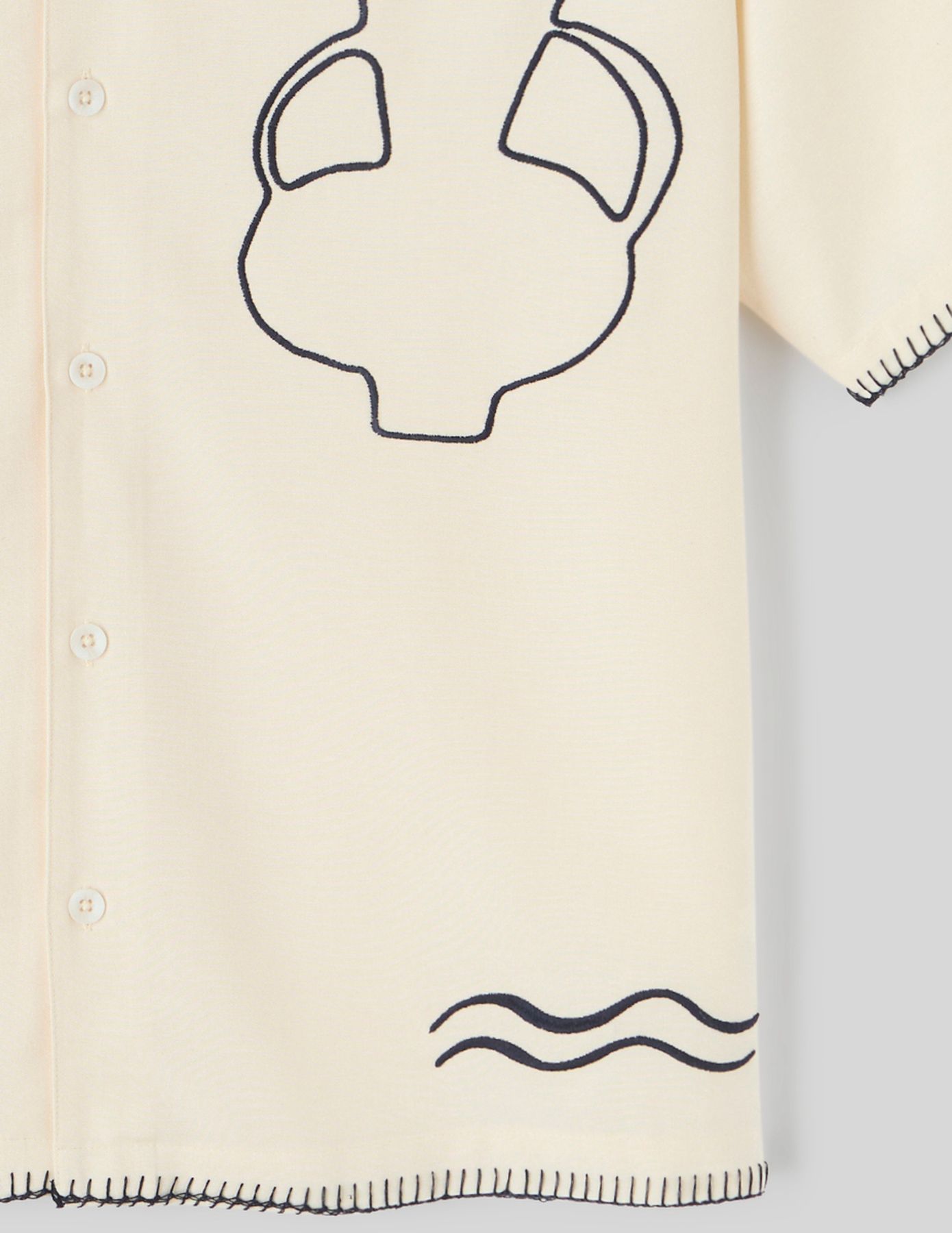 Chemise manches courtes brodée