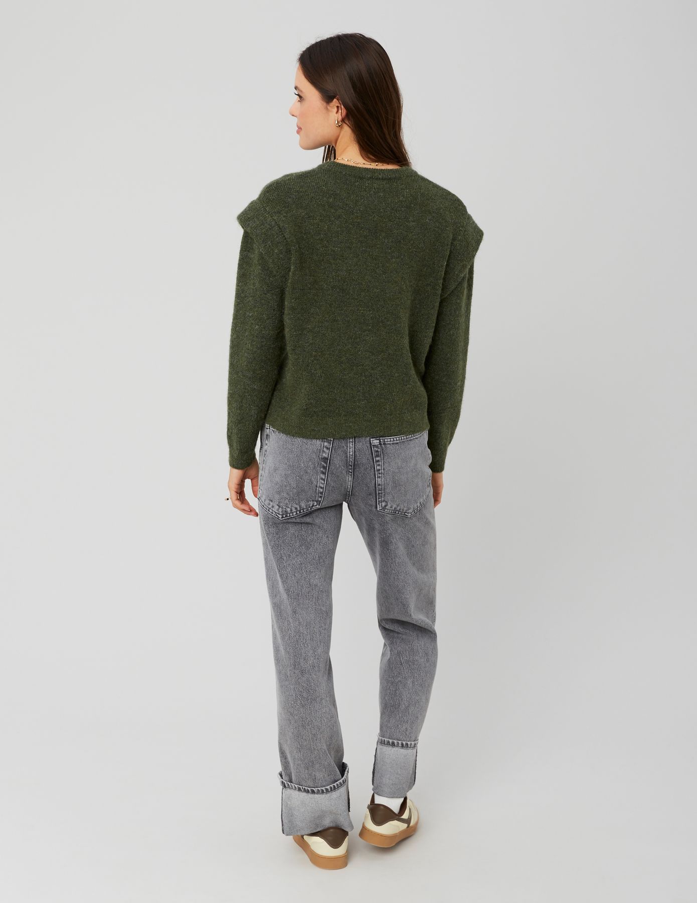 Pull col rond chiné