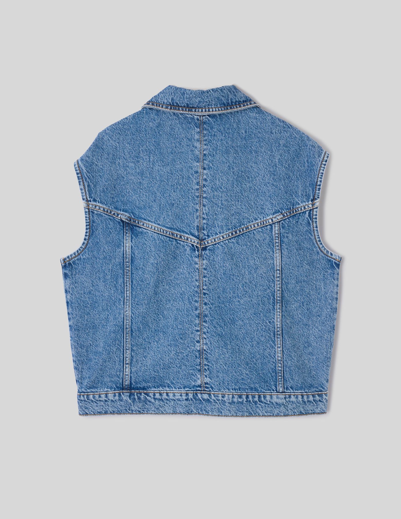 Veste denim sans manche