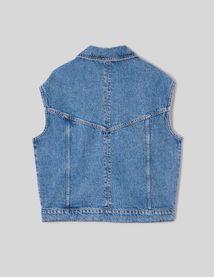 Veste denim sans manche