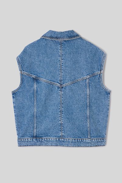 Veste denim sans manche