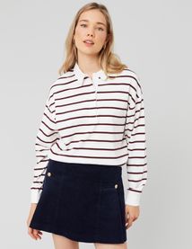 T-shirt col polo rayé
