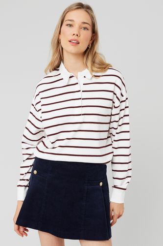 T-shirt col polo rayé