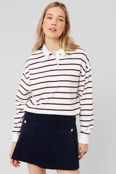 T-shirt col polo rayé