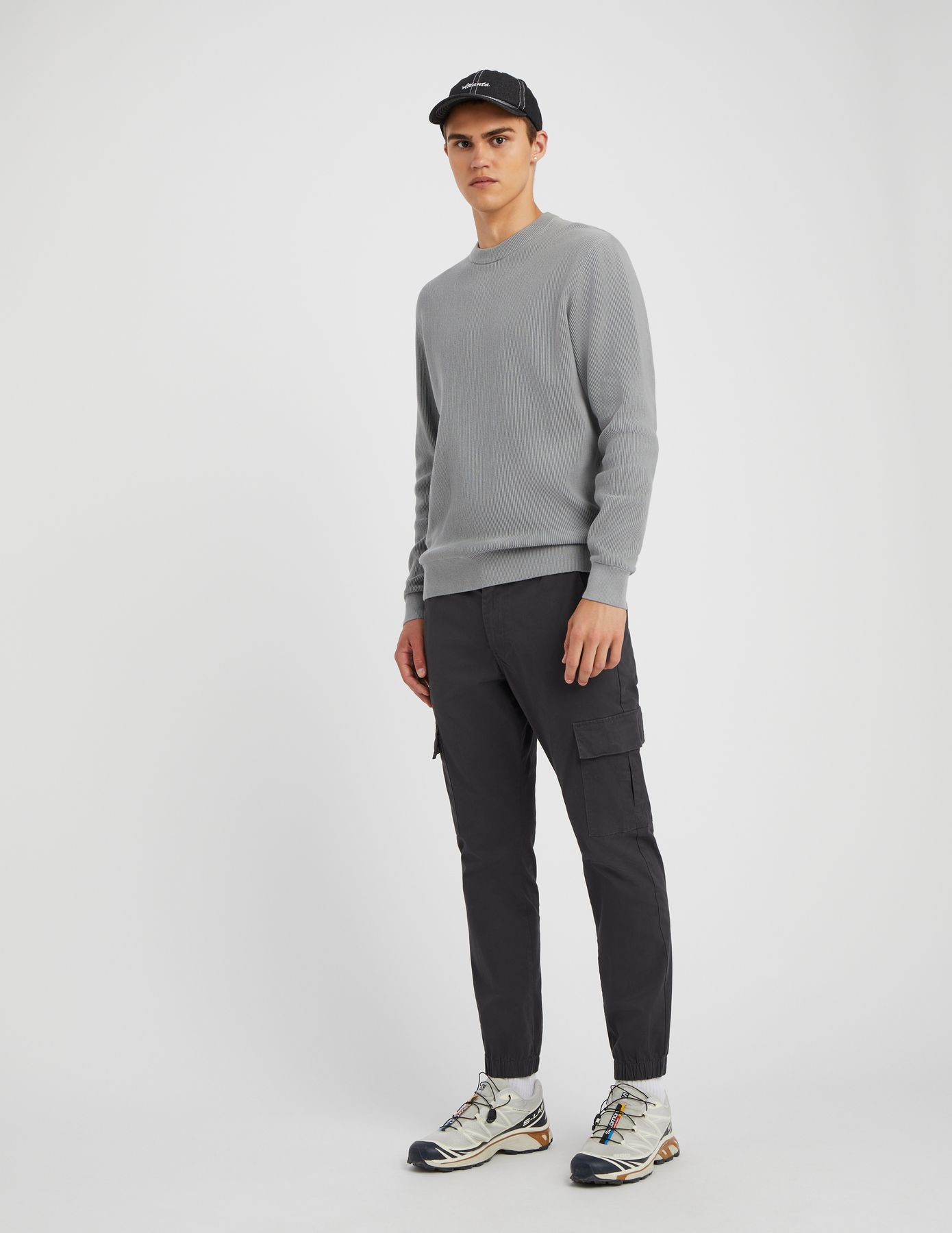 Pull col rond maille c&ocirc;tel&eacute;e