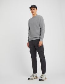 Pull col rond maille c&ocirc;tel&eacute;e