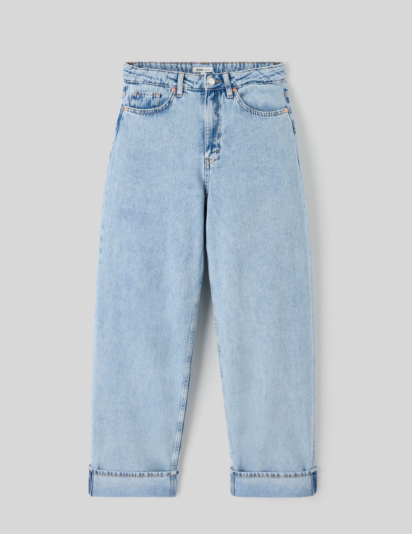 Jean wide leg à revers