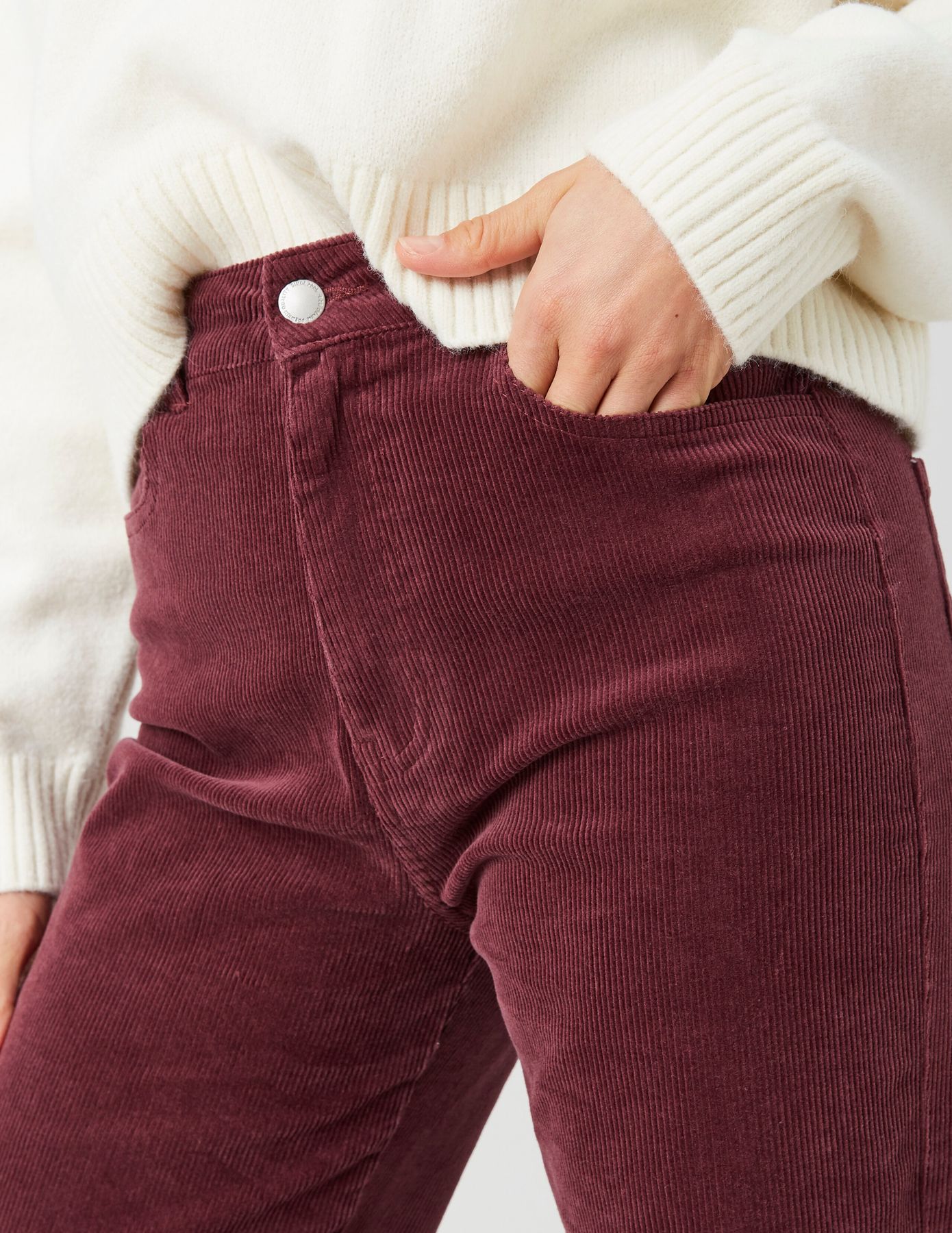 Pantalon straight velours