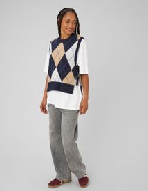 Pull sans manches jacquard