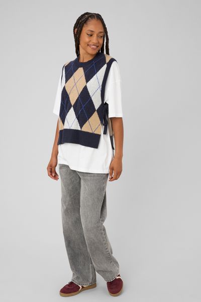 Pull sans manches jacquard