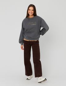 Pantalon wide leg velours